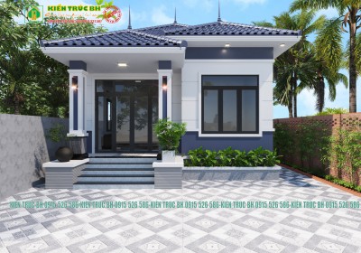 Mẫu nhà 1 tầng 3 phòng ngủ và 1 phòng thờ đẹp sang trọng
